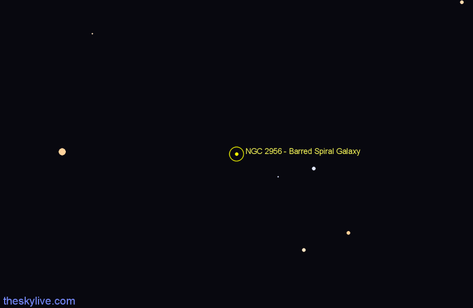 Finder chart NGC 2956 - Barred Spiral Galaxy in Hydra star