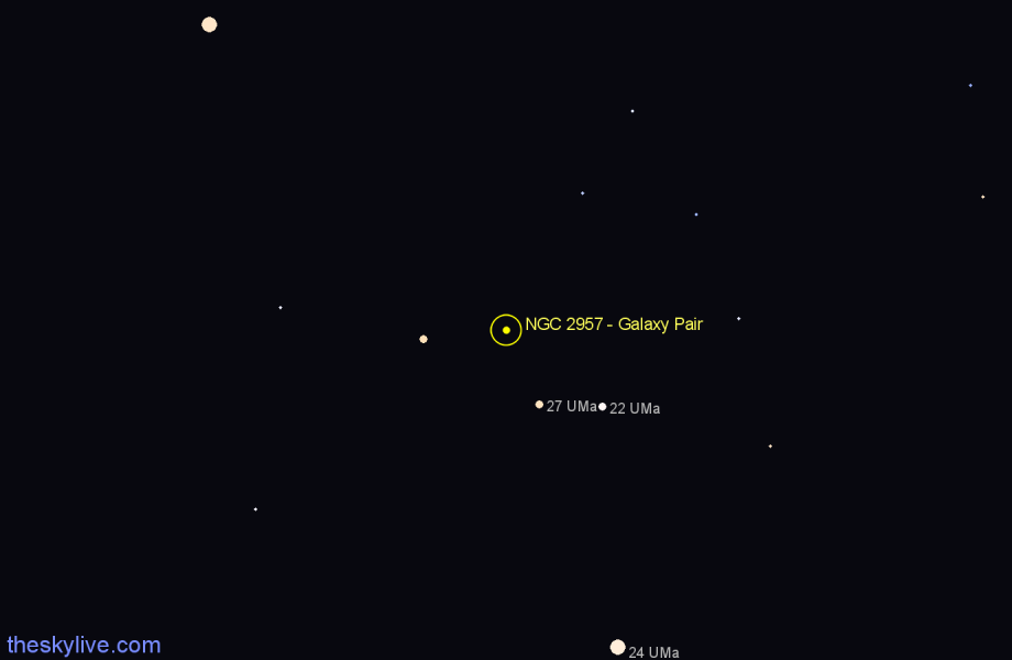 Finder chart NGC 2957 - Galaxy Pair in Ursa Major star