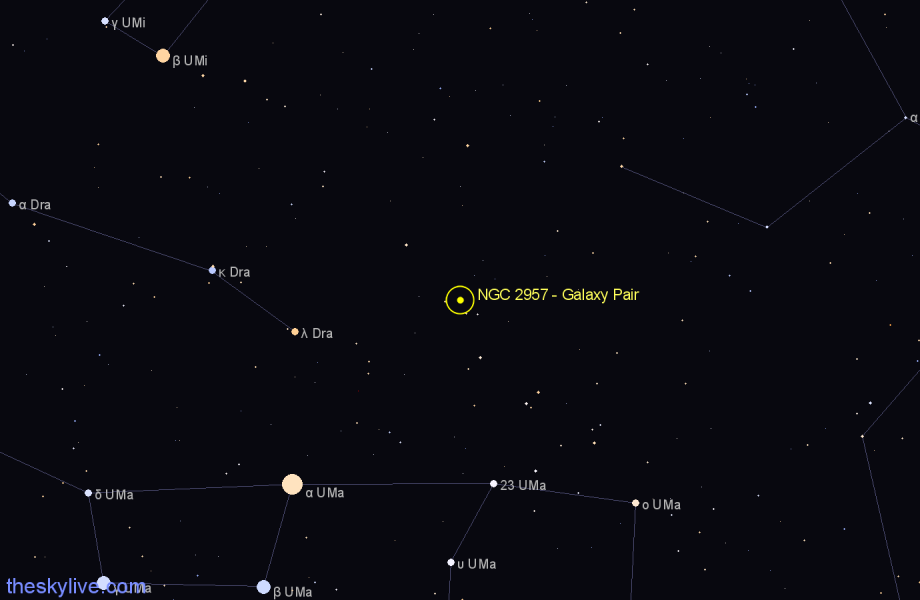 Finder chart NGC 2957 - Galaxy Pair in Ursa Major star