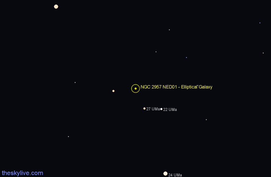 Finder chart NGC 2957 NED01 - Elliptical Galaxy in Ursa Major star