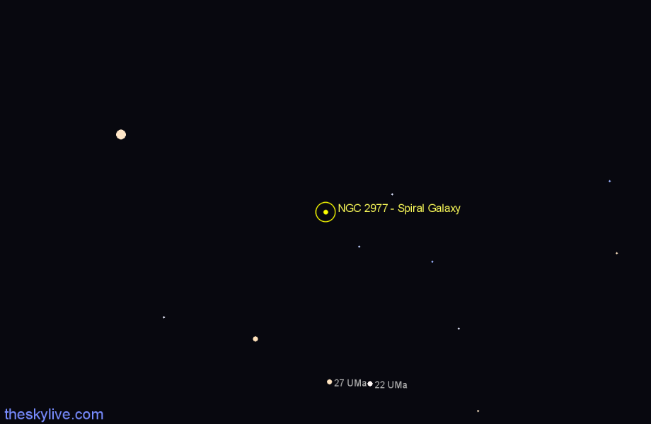 Finder chart NGC 2977 - Spiral Galaxy in Draco star