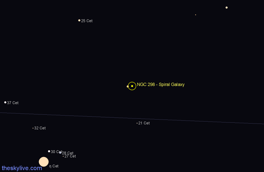 Finder chart NGC 298 - Spiral Galaxy in Cetus star