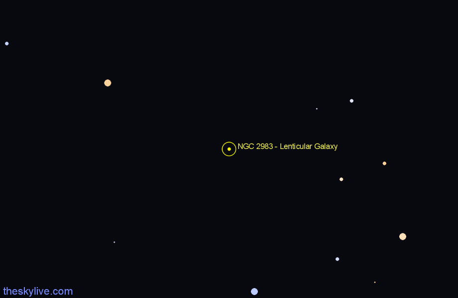 Finder chart NGC 2983 - Lenticular Galaxy in Hydra star