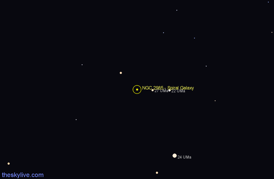 Finder chart NGC 2985 - Spiral Galaxy in Ursa Major star