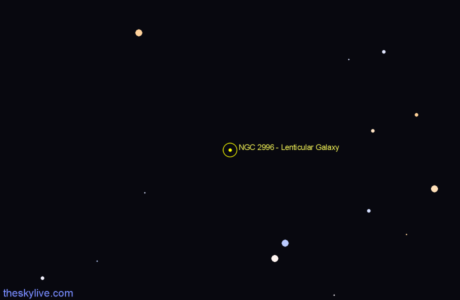 Finder chart NGC 2996 - Lenticular Galaxy in Hydra star