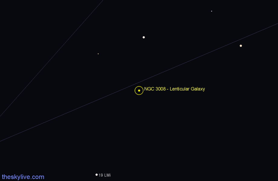 Finder chart NGC 3008 - Lenticular Galaxy in Ursa Major star