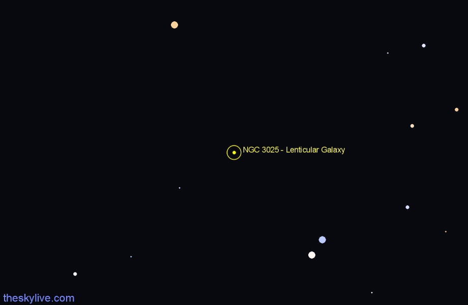 Finder chart NGC 3025 - Lenticular Galaxy in Hydra star