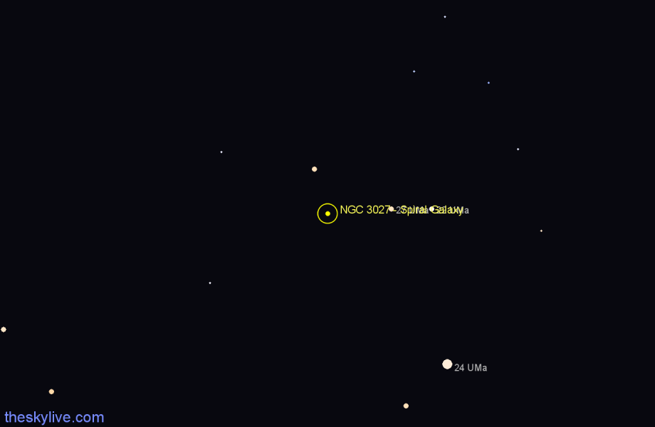 Finder chart NGC 3027 - Spiral Galaxy in Ursa Major star