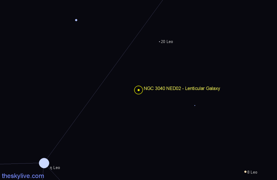 Finder chart NGC 3040 NED02 - Lenticular Galaxy in Leo star