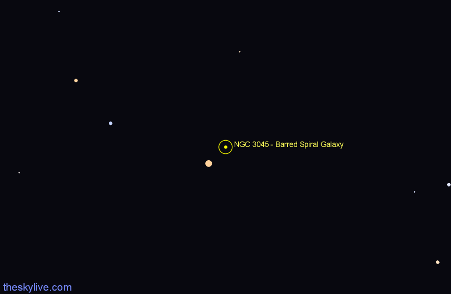 Finder chart NGC 3045 - Barred Spiral Galaxy in Hydra star