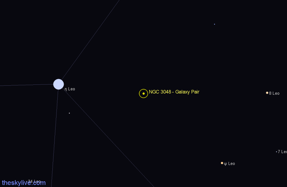 Finder chart NGC 3048 - Galaxy Pair in Leo star