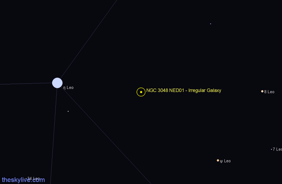 Finder chart NGC 3048 NED01 - Irregular Galaxy in Leo star