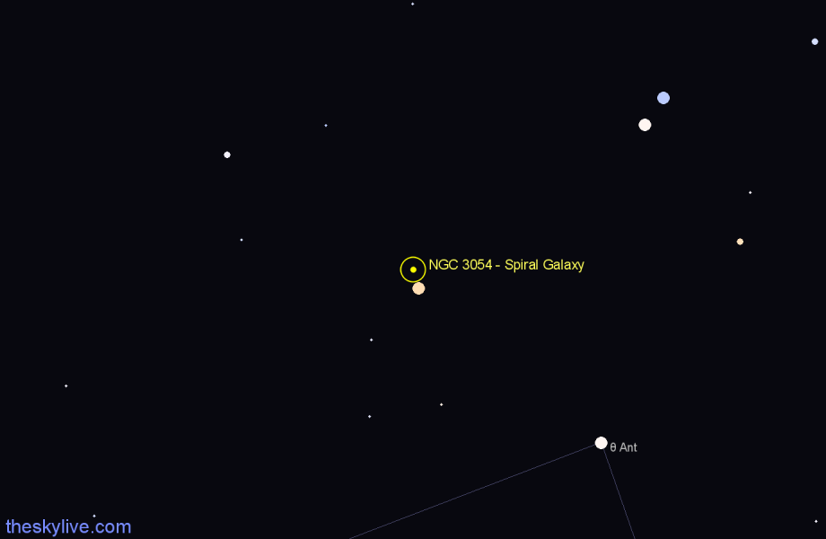 Finder chart NGC 3054 - Spiral Galaxy in Hydra star