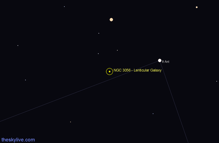 Finder chart NGC 3056 - Lenticular Galaxy in Antlia star