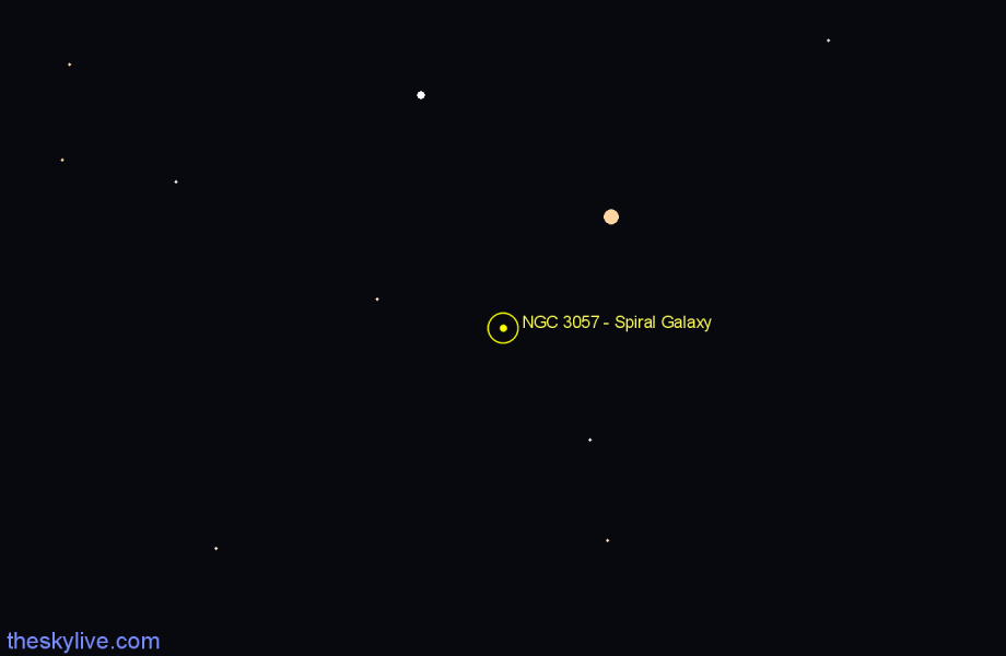 Finder chart NGC 3057 - Spiral Galaxy in Draco star