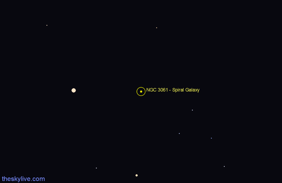 Finder chart NGC 3061 - Spiral Galaxy in Draco star