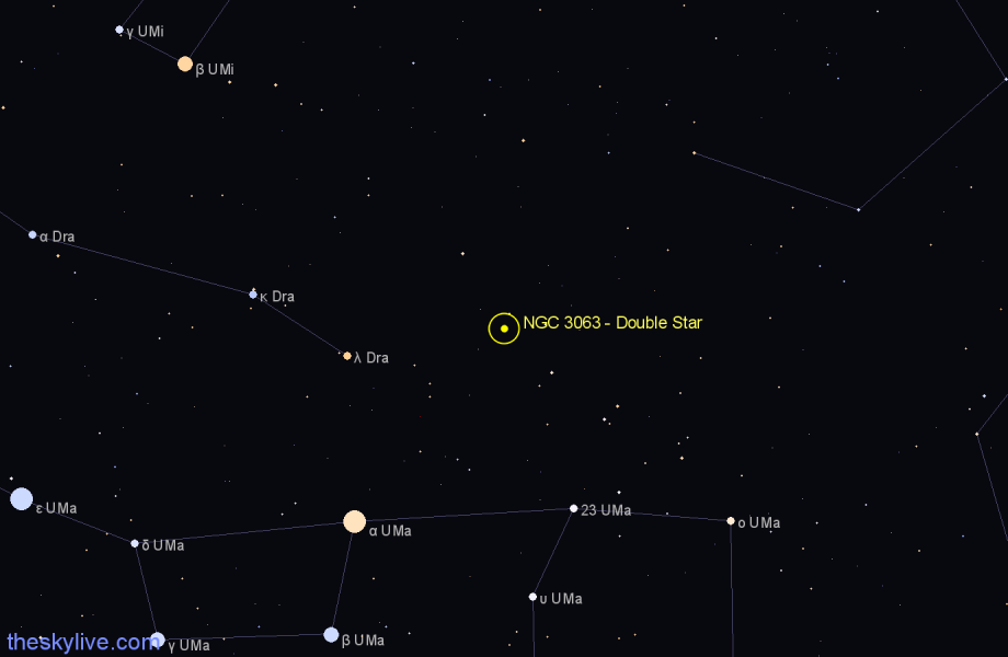 Finder chart NGC 3063 - Double Star in Ursa Major star