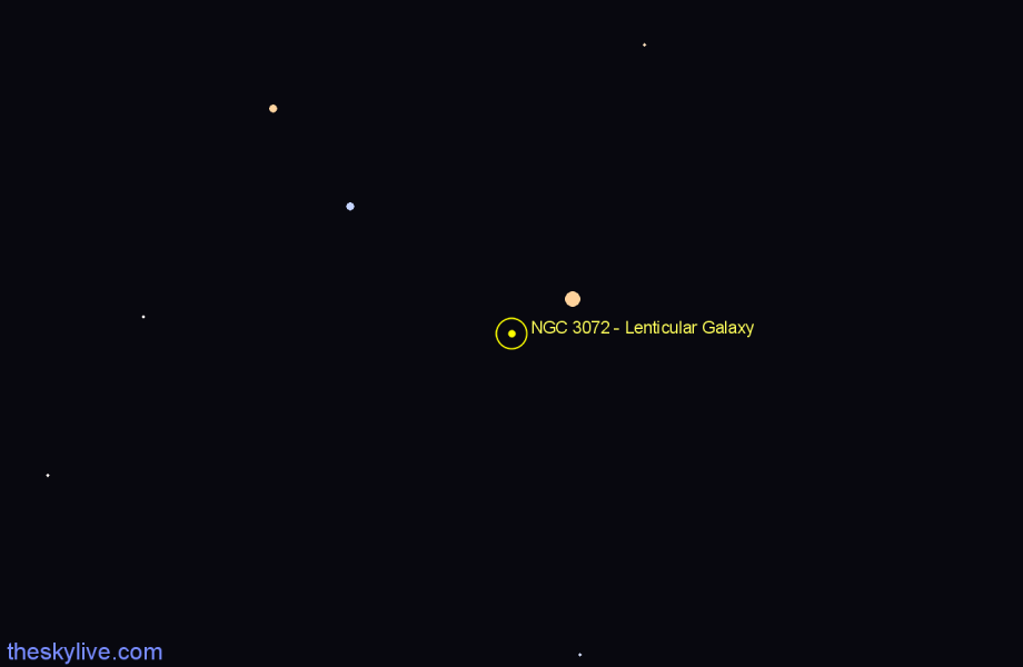 Finder chart NGC 3072 - Lenticular Galaxy in Hydra star