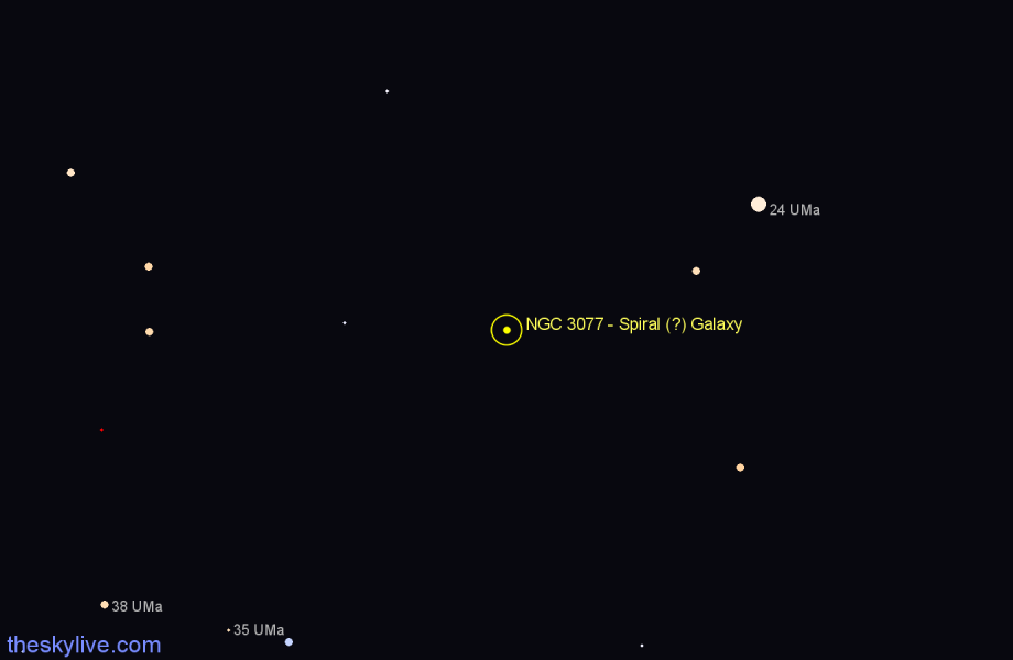 Finder chart NGC 3077 - Spiral (?) Galaxy in Ursa Major star