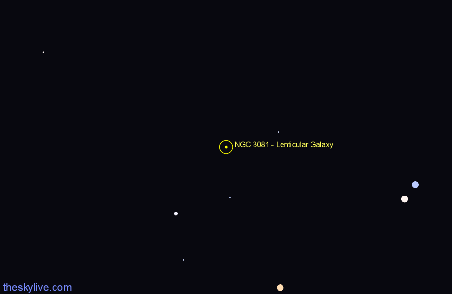 Finder chart NGC 3081 - Lenticular Galaxy in Hydra star