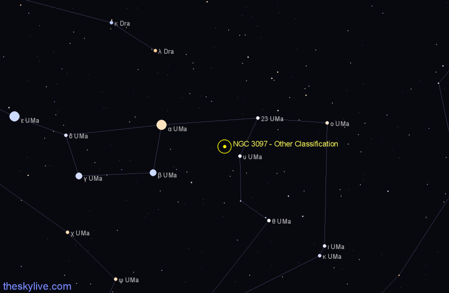 Finder chart NGC 3097 - Other Classification in Ursa Major star