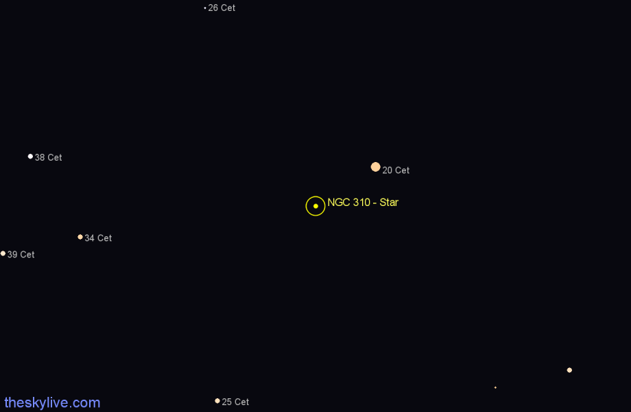 Finder chart NGC 310 - Star in Cetus star