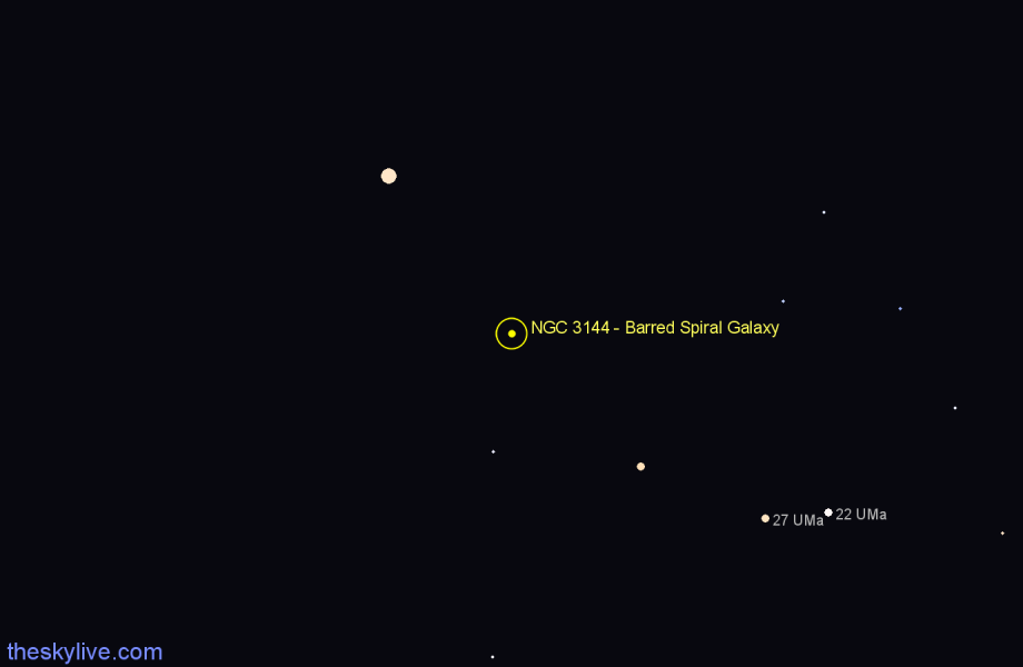 Finder chart NGC 3144 - Barred Spiral Galaxy in Draco star