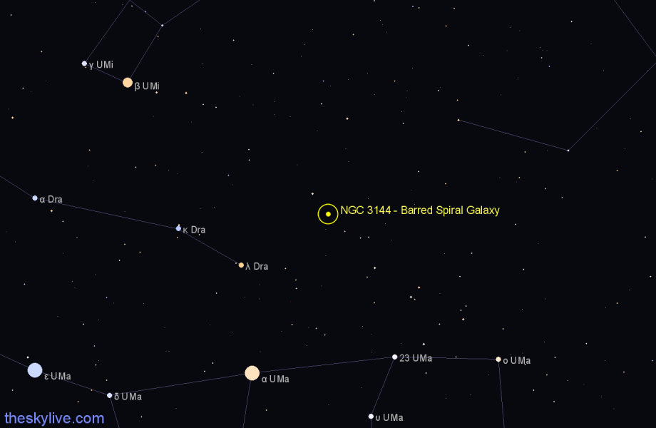 Finder chart NGC 3144 - Barred Spiral Galaxy in Draco star