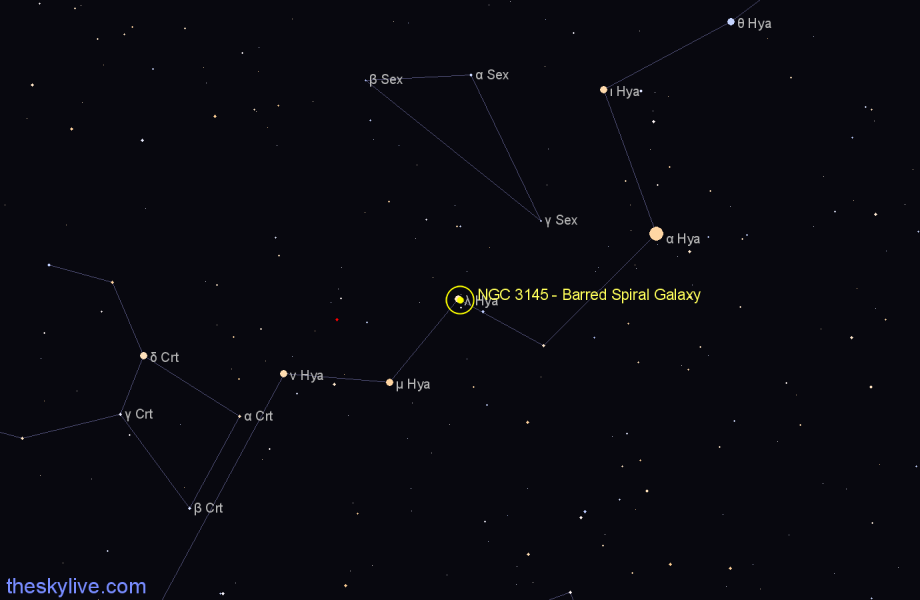 Finder chart NGC 3145 - Barred Spiral Galaxy in Hydra star