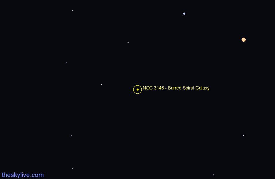 Finder chart NGC 3146 - Barred Spiral Galaxy in Hydra star