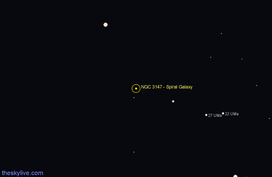 Finder chart NGC 3147 - Spiral Galaxy in Draco star