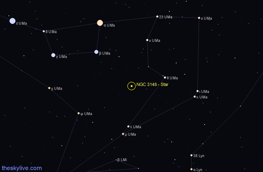 Finder chart NGC 3148 - Star in Ursa Major star