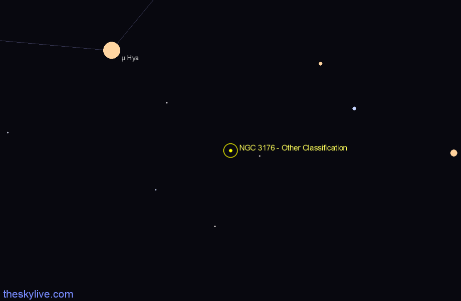 Finder chart NGC 3176 - Other Classification in Hydra star