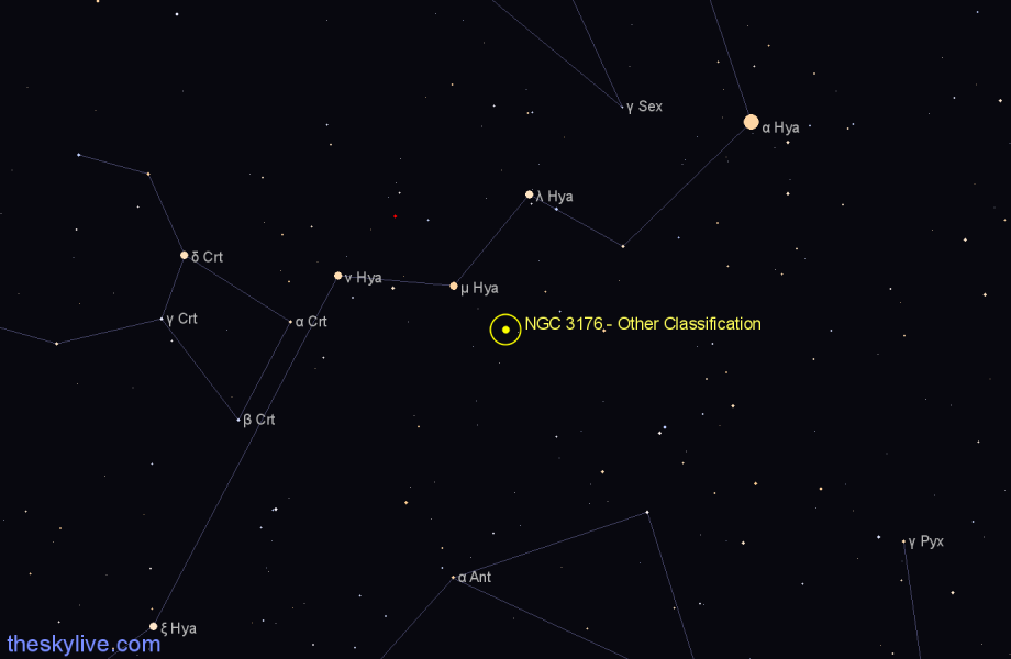 Finder chart NGC 3176 - Other Classification in Hydra star