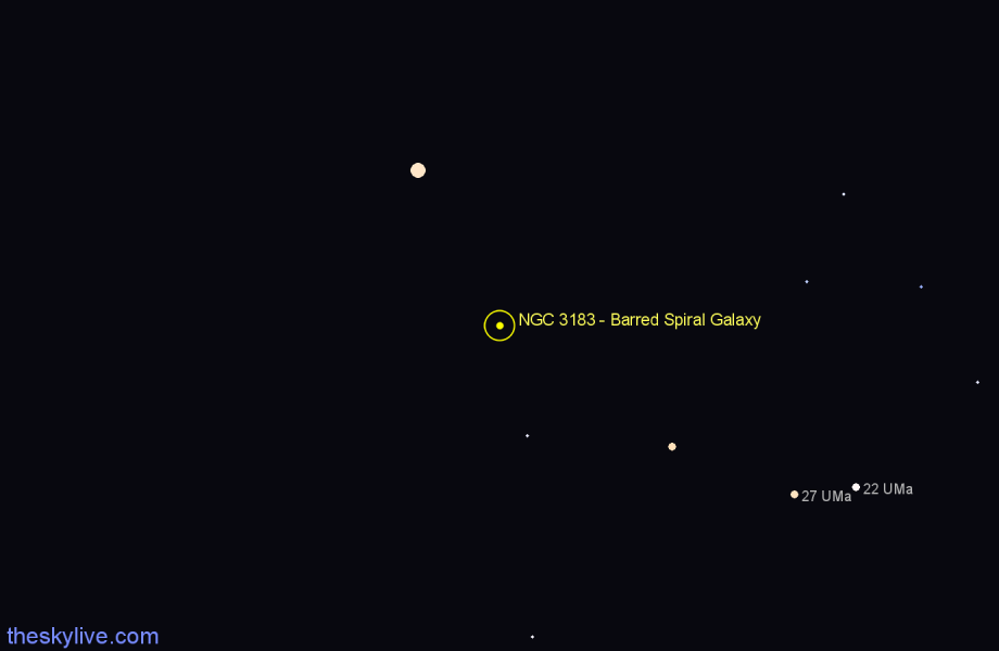 Finder chart NGC 3183 - Barred Spiral Galaxy in Draco star