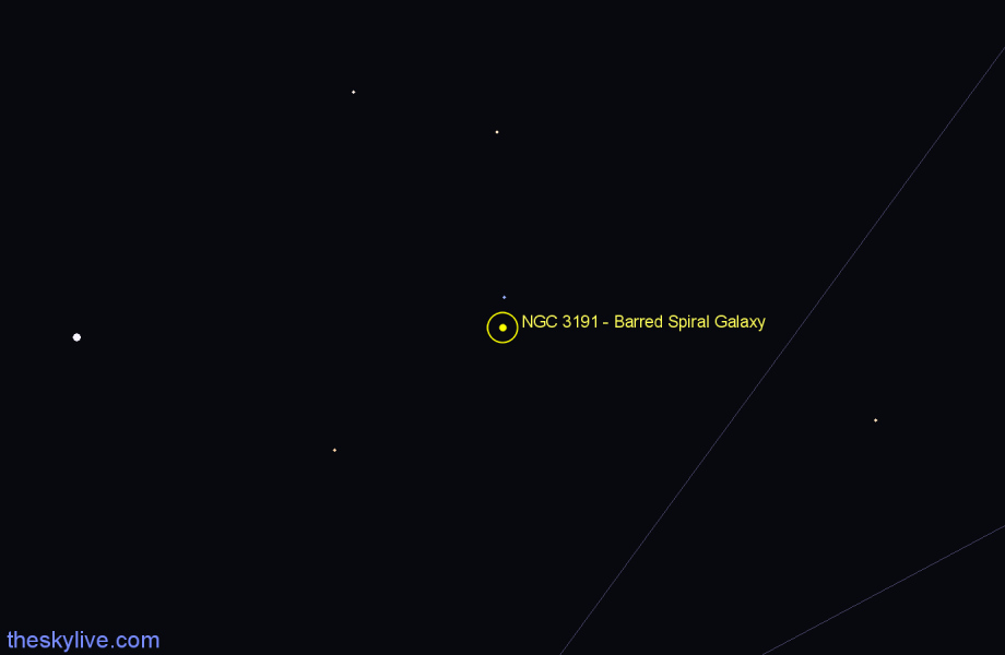 Finder chart NGC 3191 - Barred Spiral Galaxy in Ursa Major star