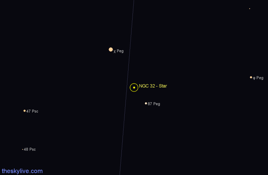 Finder chart NGC 32 - Star in Pegasus star