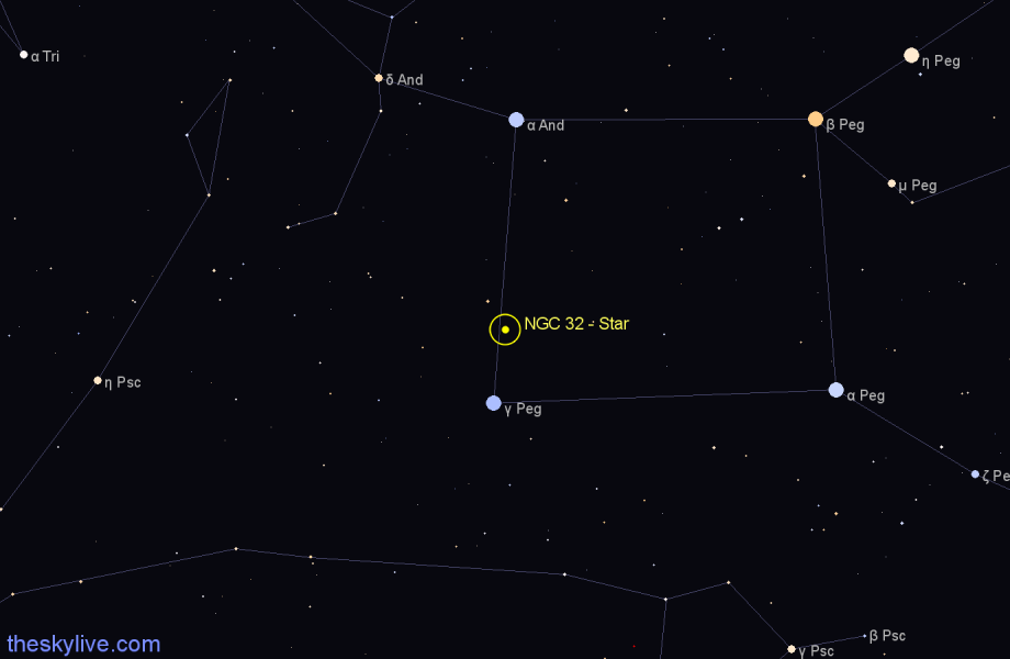 Finder chart NGC 32 - Star in Pegasus star