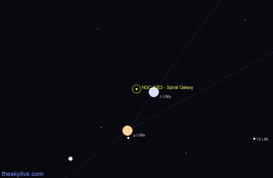 Finder chart NGC 3202 - Spiral Galaxy in Ursa Major star