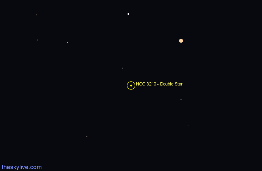 Finder chart NGC 3210 - Double Star in Draco star
