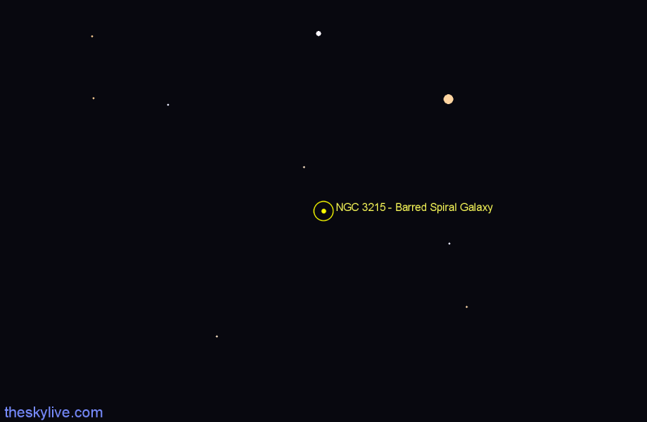 Finder chart NGC 3215 - Barred Spiral Galaxy in Draco star