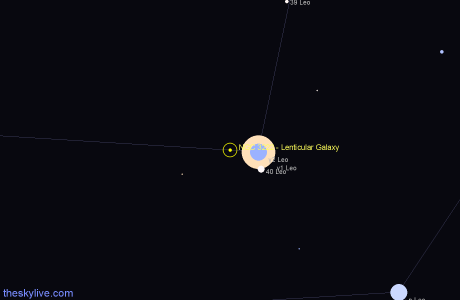 Finder chart NGC 3222 - Lenticular Galaxy in Leo star