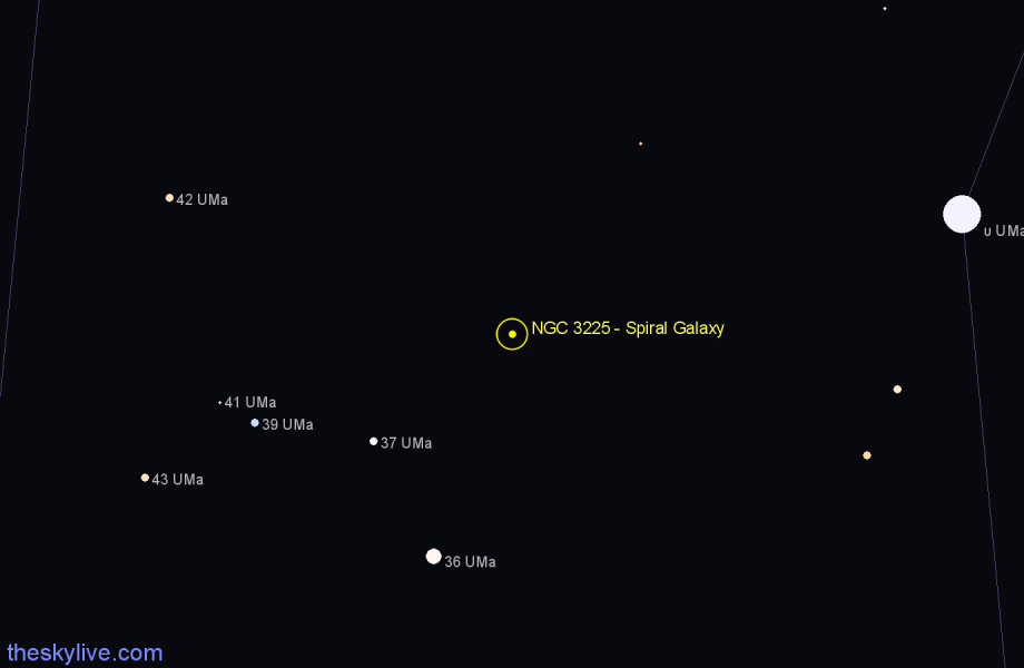 Finder chart NGC 3225 - Spiral Galaxy in Ursa Major star