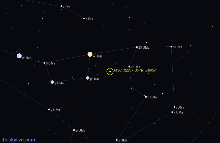 Finder chart NGC 3225 - Spiral Galaxy in Ursa Major star