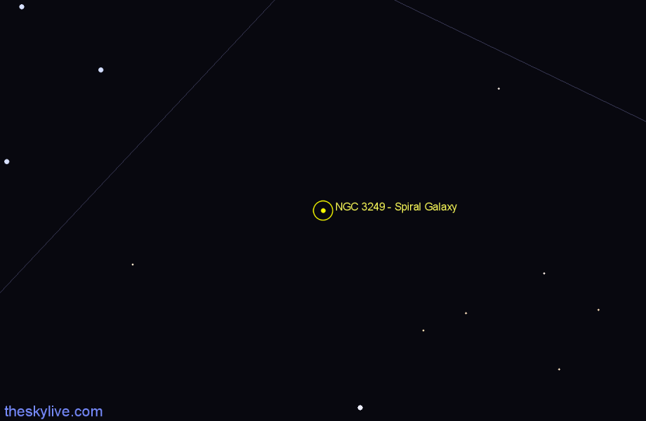 Finder chart NGC 3249 - Spiral Galaxy in Antlia star