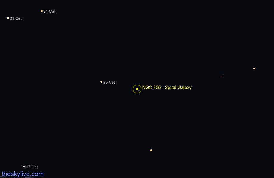 Finder chart NGC 325 - Spiral Galaxy in Cetus star