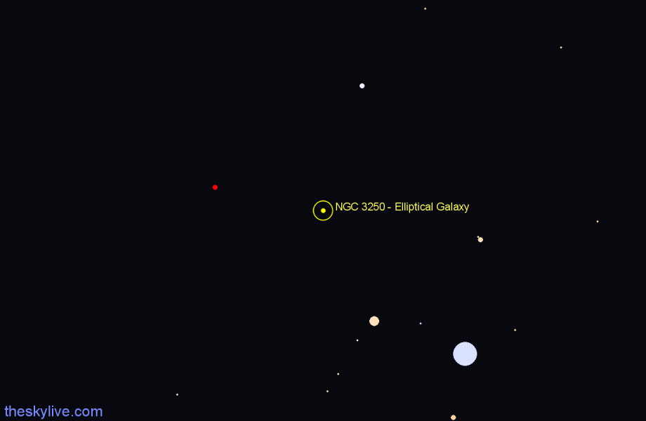 Finder chart NGC 3250 - Elliptical Galaxy in Antlia star