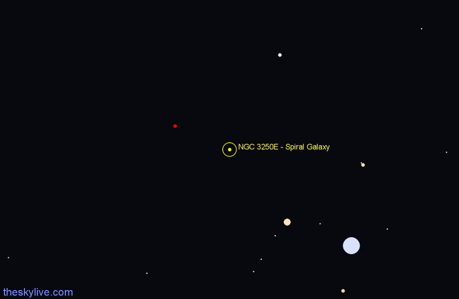 Finder chart NGC 3250E - Spiral Galaxy in Antlia star