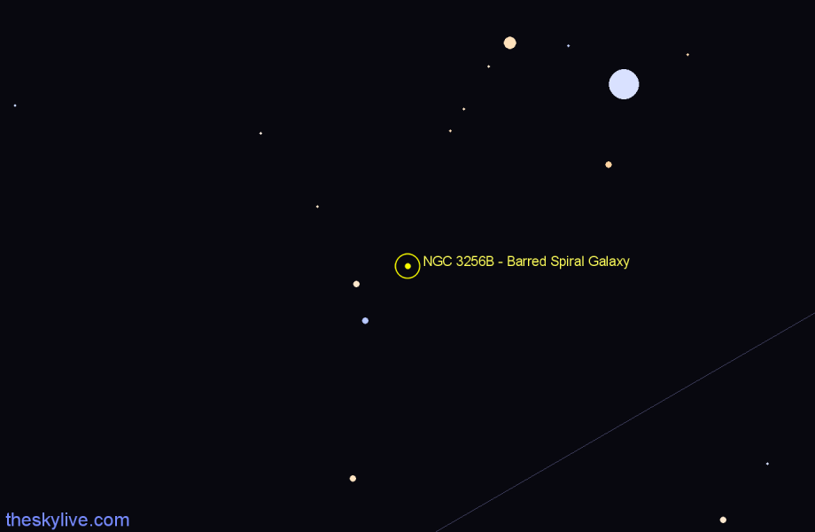 Finder chart NGC 3256B - Barred Spiral Galaxy in Vela star