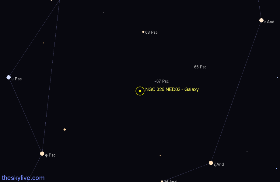Finder chart NGC 326 NED02 - Galaxy in Pisces star